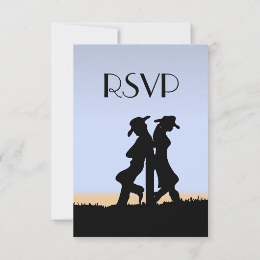 Westerne Cowboy RSVP met menukeuze (Achterkant)