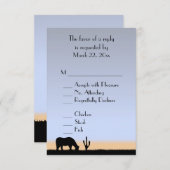 Westerne Cowboy RSVP met menukeuze (Voorkant / Achterkant)