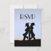 Westerne Cowboy RSVP met menukeuze Kaartje (Achterkant)
