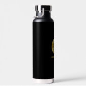 Westerne Cowboy Rustic Blue Gold Monogram Groomsme Waterfles (Rechts)