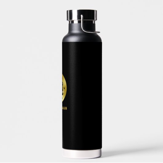 Westerne Cowboy Rustic Blue Gold Monogram Groomsme Waterfles (Links)