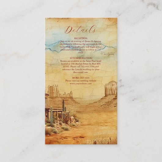  Westerne Cowboy Rustic Country Wedding Informatiekaartje (Voorkant)