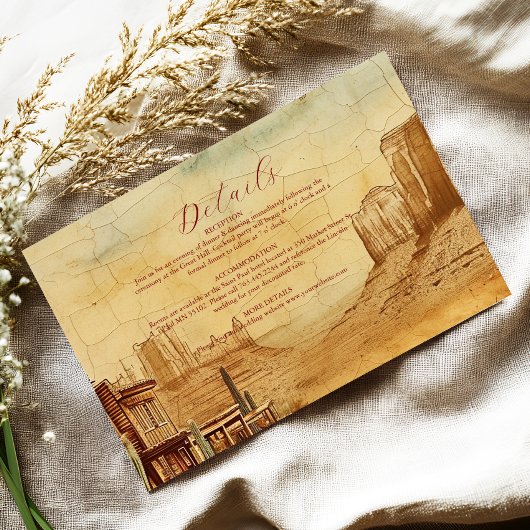 Westerne Cowboy Rustic Country Wedding Informatiekaartje