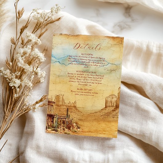  Westerne Cowboy Rustic Country Wedding Informatiekaartje