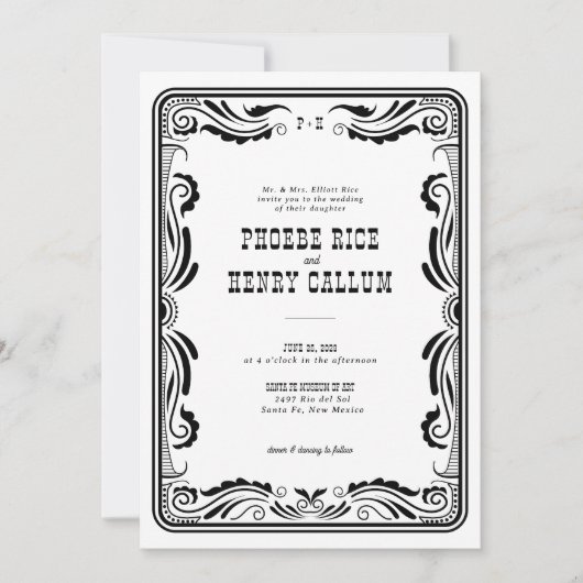  Westerne Cowboy Rustic Country Wedding Kaart (Voorkant)