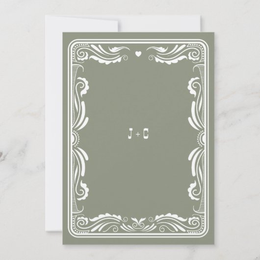  Westerne Cowboy Rustic Country Wedding Kaart (Achterkant)