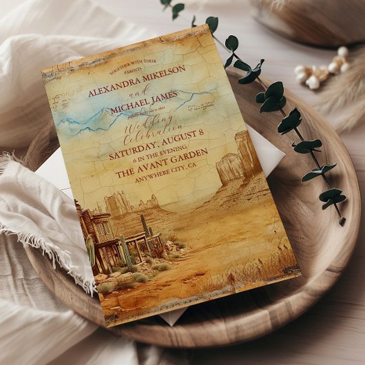  Westerne Cowboy Rustic Country Wedding Kaart