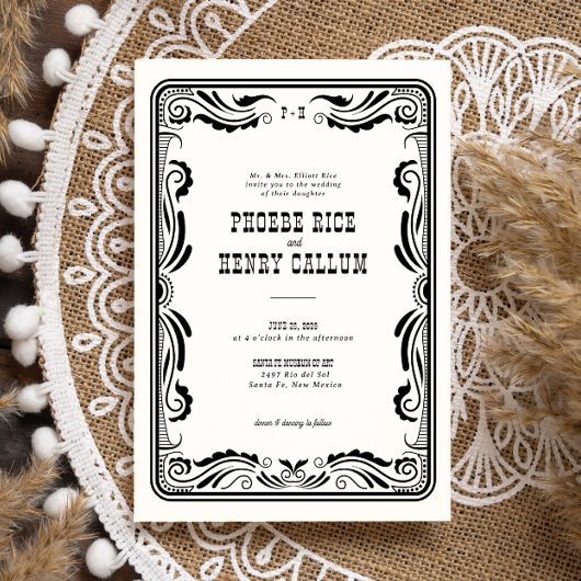  Westerne Cowboy Rustic Country Wedding Kaart