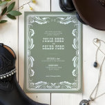 Westerne Cowboy Rustic Country Wedding Kaart<br><div class="desc">Westerne Cowboy Rustic Country Wedding Invitation</div>