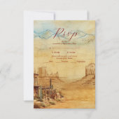 Westerne Cowboy Rustic Country Wedding RSVP Kaartje (Voorkant)
