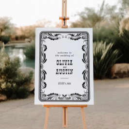  Westerne Cowboy Rustic Country Wedding Sign Poster