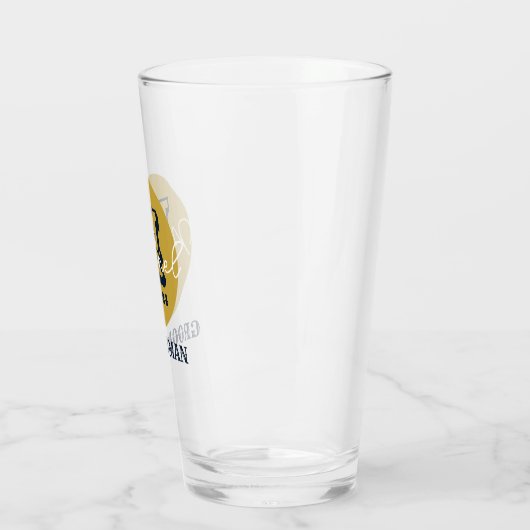 Westerne Cowboy Rustic Groomsmen Naam Monogram Glas (Links)