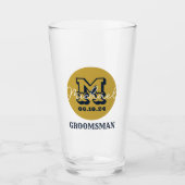 Westerne Cowboy Rustic Groomsmen Naam Monogram Glas (Voorkant)
