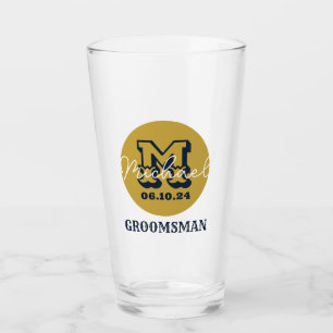 Westerne Cowboy Rustic Groomsmen Naam Monogram Glas