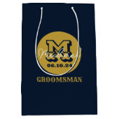 Westerne Cowboy Rustic Groomsmen Naam Monogram Medium Cadeauzakje (Voorkant)