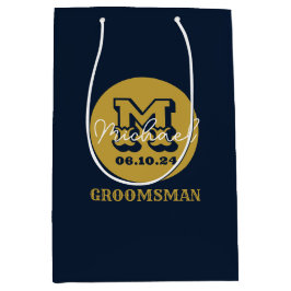 Westerne Cowboy Rustic Groomsmen Naam Monogram Medium Cadeauzakje
