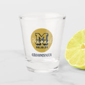 Westerne Cowboy Rustic Groomsmen Naam Monogram Shot Glas (Voorkant)
