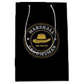 Westerne Cowboy Rustic Logo Personalized Groomsmen Medium Cadeauzakje (Voorkant)