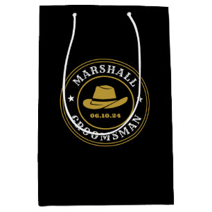 Westerne Cowboy Rustic Logo Personalized Groomsmen Medium Cadeauzakje