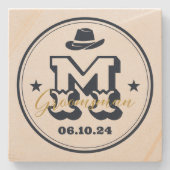 Westerne Cowboy Rustic Monogram Best Man Groomsmen Stenen Onderzetter (Voorkant)