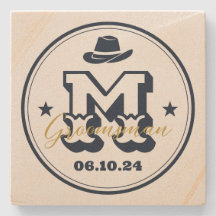 Westerne Cowboy Rustic Monogram Best Man Groomsmen