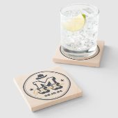 Westerne Cowboy Rustic Monogram Best Man Groomsmen Stenen Onderzetter (Zijkant)