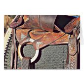 Westerne cowboy Saddle Get Well Card (Voorkant Horizontaal)