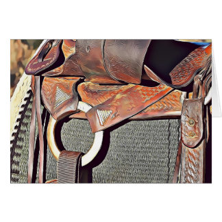 Westerne cowboy Saddle Get Well Card