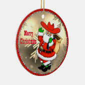 Westerne Cowboy Santa Keramisch Ornament (Rechts)