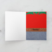 Westerne Cowboy Santa Red Shirt Jeans Belt Buckle Kaart (Binnen)