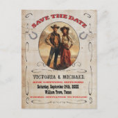 Westerne Cowboy Save the Date Briefkaarten (Voorkant)