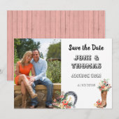 Westerne Cowboy Save the Date Kaart (Voorkant / Achterkant)