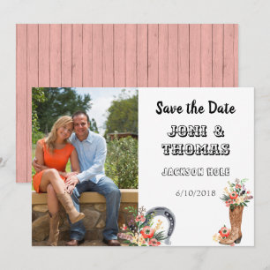 Westerne Cowboy Save the Date Kaart