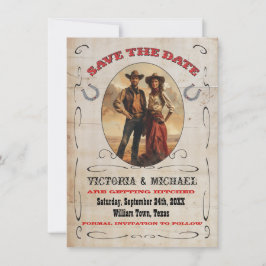 Westerne Cowboy Save the Date Kaart
