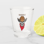Westerne cowboy schedel met naamontwerp shot glas (Voorkant)