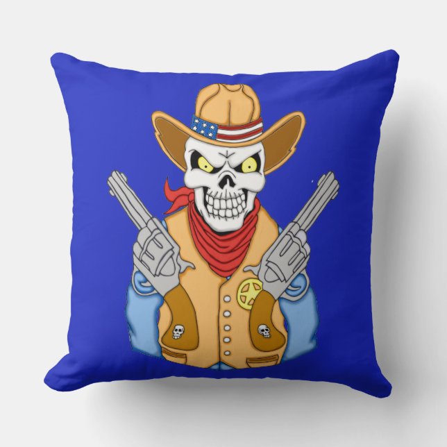 Westerne Cowboy Skull Kussen (Voorkant)