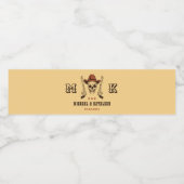 Westerne Cowboy Skull Monogram Boho Country Wedden Waterfles Etiket (Enkel label)