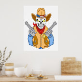 Westerne Cowboy Skull Poster (Keuken)