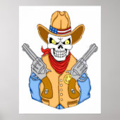 Westerne Cowboy Skull Poster (Voorkant)