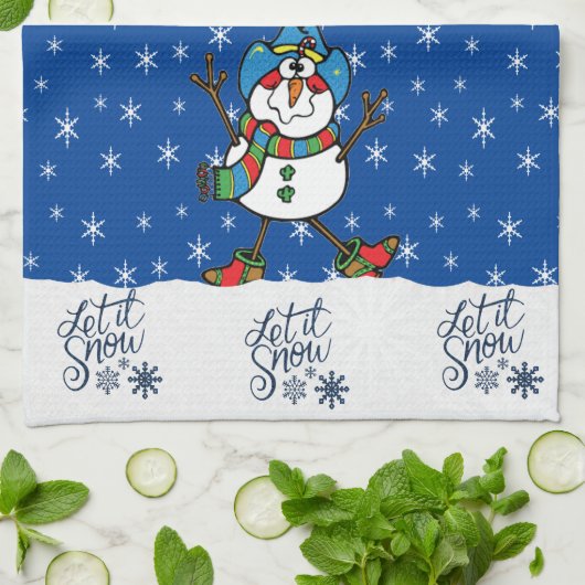 Westerne Cowboy Snowman Kerst Theedoek (Gevouwen)