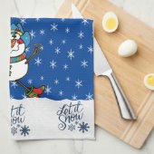 Westerne Cowboy Snowman Kerst Theedoek (Quarter Fold)