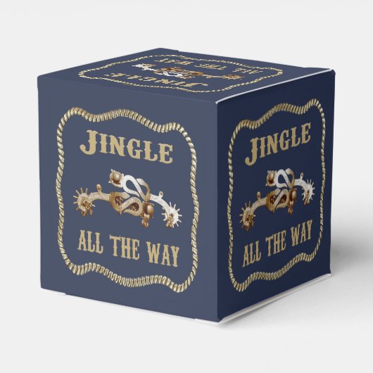 Westerne Cowboy Spurs Jingle helemaal Bedankdoosjes (Achterkant)