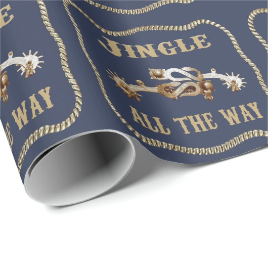 Westerne Cowboy Spurs Jingle helemaal Cadeaupapier (Rol Hoek)