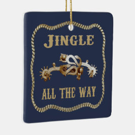 Westerne Cowboy Spurs Jingle helemaal Keramisch Ornament