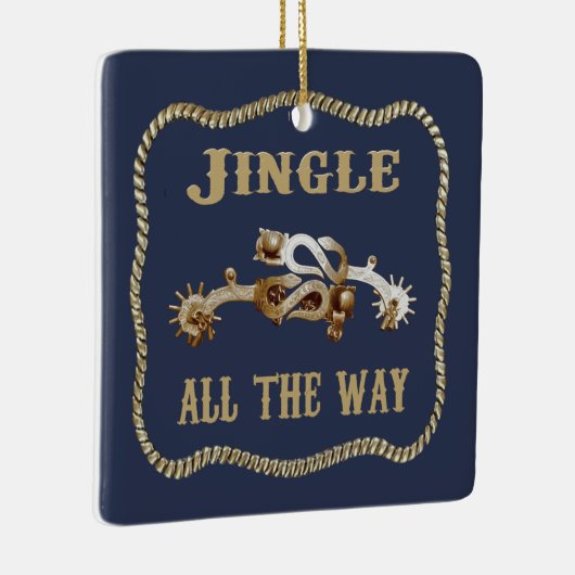 Westerne Cowboy Spurs Jingle helemaal Keramisch Ornament (Rechts)