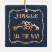 Westerne Cowboy Spurs Jingle helemaal Keramisch Ornament (Voorkant)