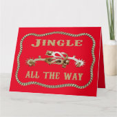 Westerne cowboy spurs jingle helemaal kerst kaart (Voorkant)