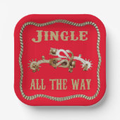 Westerne Cowboy Spurs Jingle helemaal Papieren Bordje (Voorkant)