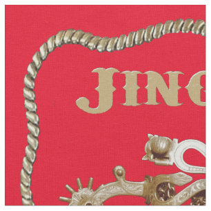 Westerne cowboy spurs jingle helemaal rood 9" stof