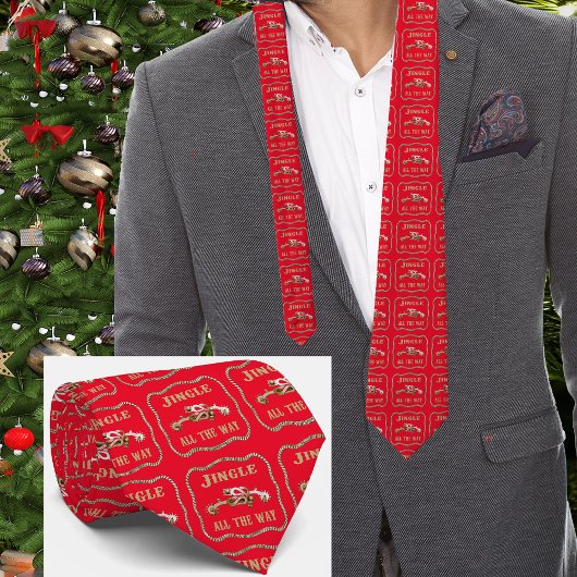 Westerne Cowboy Spurs Jingle helemaal rood Stropdas